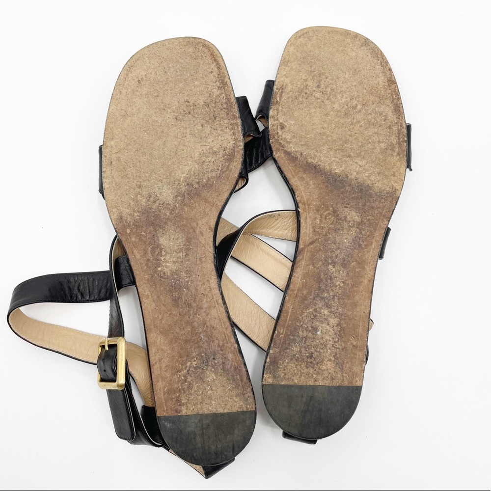 CHLOE Scalloped Criss Cross black leather sandals - Picture 7 of 9